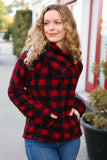 Cozy in Plaid Red Sherpa Sweater