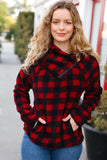 Cozy in Plaid Red Sherpa Sweater