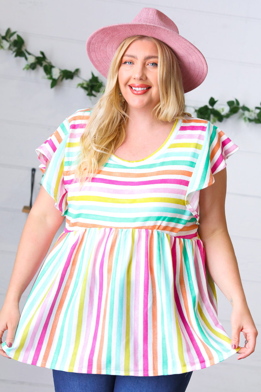 Lavender Rainbow Stripe Babydoll To