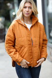 Eyes On You Butterscotch Quilted Puffer Jacket
