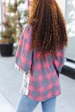 Pretty in Plaid Brushed Hacci Color Block Hoodie
