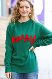 Be Merry Hunter Green Pop Up Sweater
