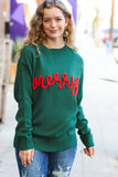Be Merry Hunter Green Pop Up Sweater