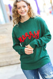 Be Merry Hunter Green Pop Up Sweater