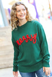 Be Merry Hunter Green Pop Up Sweater