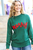 Be Merry Hunter Green Pop Up Sweater
