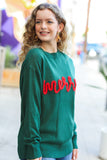 Be Merry Hunter Green Pop Up Sweater