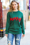 Be Merry Hunter Green Pop Up Sweater