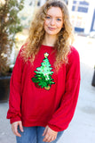 More The Merrier Red Sequin Christmas Tree Hacci Top