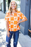 Turn Up The Volume Orange Football Checker Top