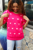 Be Mine Pink & White Heart Oversized Jacquard Sweater