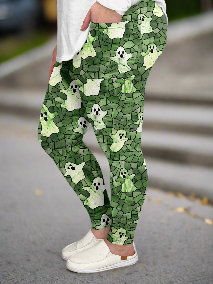 Green Ghost Leggings w/ Pockets