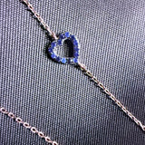 Double Heart 925 Sterling Silver Necklace 18"+2" | White CZ or Rose Gold Ruby Sapphire CZ | Dainty Gift for Her