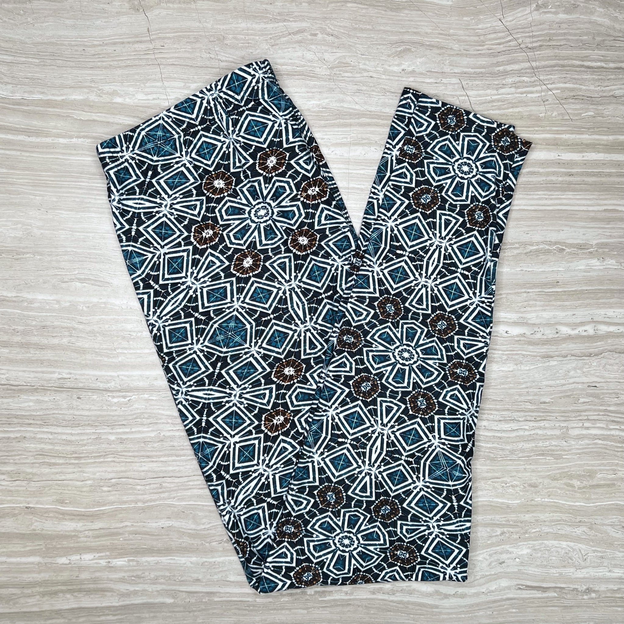 Blue Kaleidoscope Print Leggings