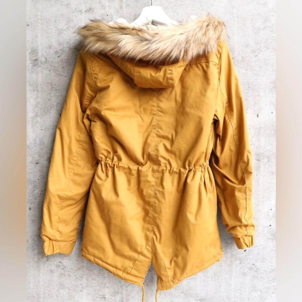 Love Tree Faux Sherpa Lined Military Hooded Utility Parka Jacket