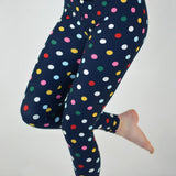 Colorful Polka Dot Print Navy Leggings