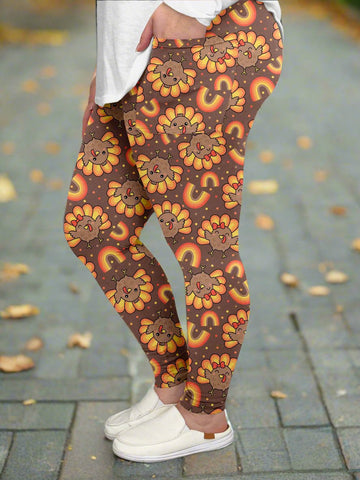 Cute Turkey Leggings w/ Pockets