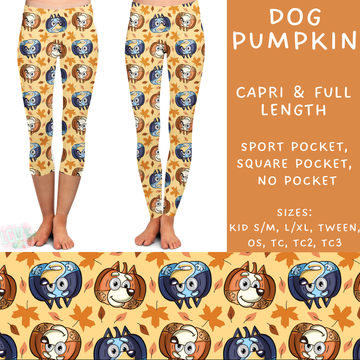 Batch #213 - Character Fall - Closes 10/9 - ETA mid Nov - Dog Pumpkin Full and Capri Length Leggings