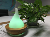 Bamboo Ultrasonic Aroma Diffuser - Pear Shaped White Glass Bowl