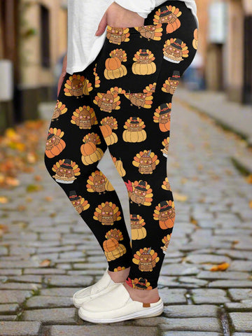 Black Turkey Leggings w/ Pockets