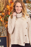 Buttoned Bliss Tan Cozy Sweater