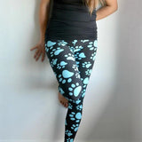 Blue Paw Print Soft Leggings