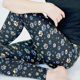 Golden Paw Print Soft Leggings