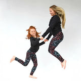 Celestial Charm Leggings - Red & Blue Stars Soft Leggings - Comfortable Stretch for Everyday Style