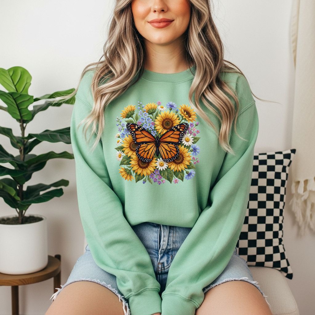 Floral Butterfly Sweatshirt