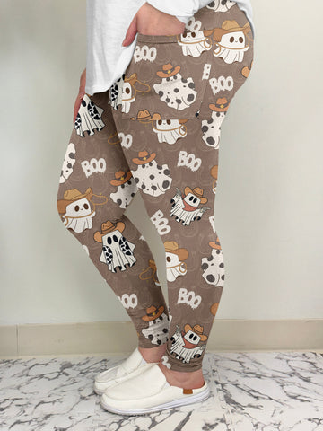 Howdy Ghost Leggings w/ Pockets