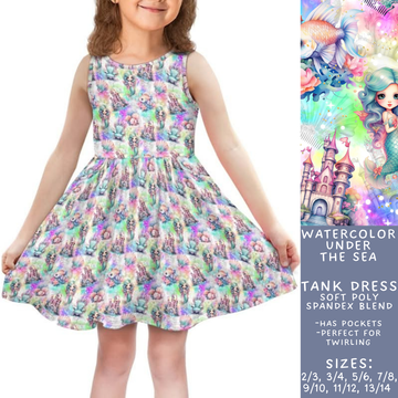 Ready To Ship - Watercolor Under The Sea Girls Tank Dress