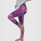 Pink Purple Tie Dye Print Soft Leggings