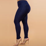 AMAZING Denim Leggings with Pockets - High Waist Jeggings - Tummy Control Shaping - MULTIPLE COLORS