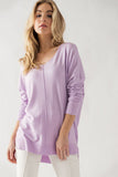 V-neck Hi-low Lusciously Soft Sweater