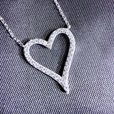 Double Heart 925 Sterling Silver Necklace 18"+2" | White CZ or Rose Gold Ruby Sapphire CZ | Dainty Gift for Her