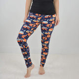 Happy Camper Print Blue Leggings
