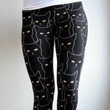 Black Void Cat Print Soft Leggings - Adult & Kids Sizes