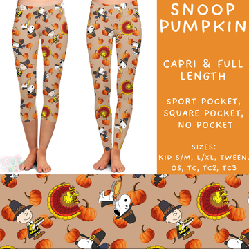 Batch #213 - Character Fall - Closes 10/9 - ETA mid Nov - Snoop Pumpkin Full and Capri Length Leggings