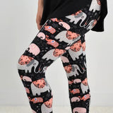 Cute Elephant Print Leggings - Adult & Kid Sizes