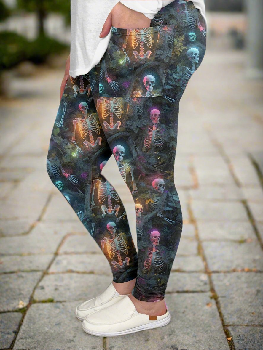 Skeleton Party Leggings w/ Pockets