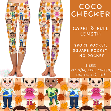 Batch #213 - Character Fall - Closes 10/9 - ETA mid Nov - Coco Checker Full and Capri Length Leggings