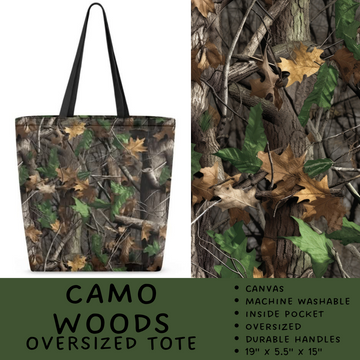 Batch #264 - Travel Collection - Closes 12/31 - ETA - Camo Woods Oversized Totes