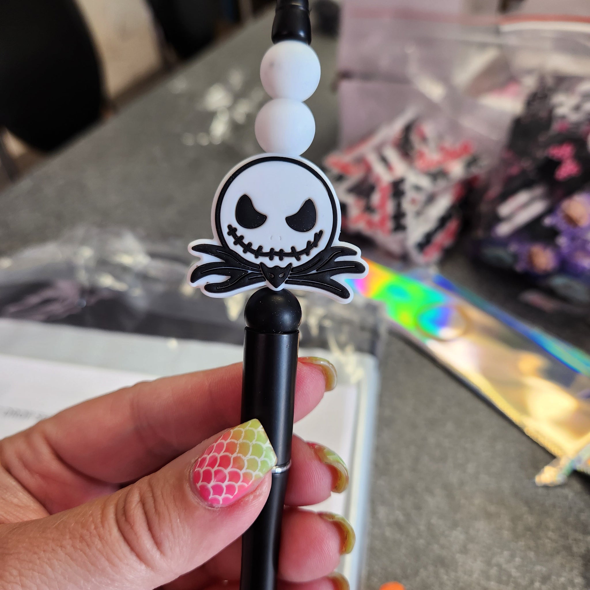 Pumpkin King Silicone Beaded Pen or Keychain