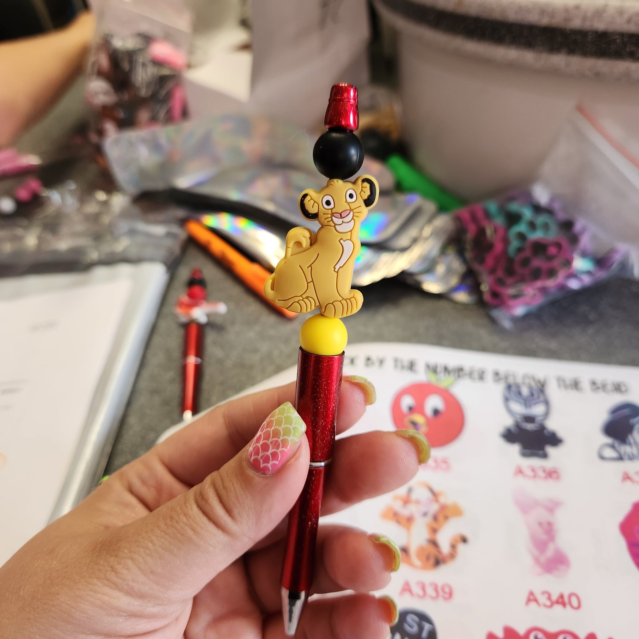 Young Lion Beaded Pen or Keychain