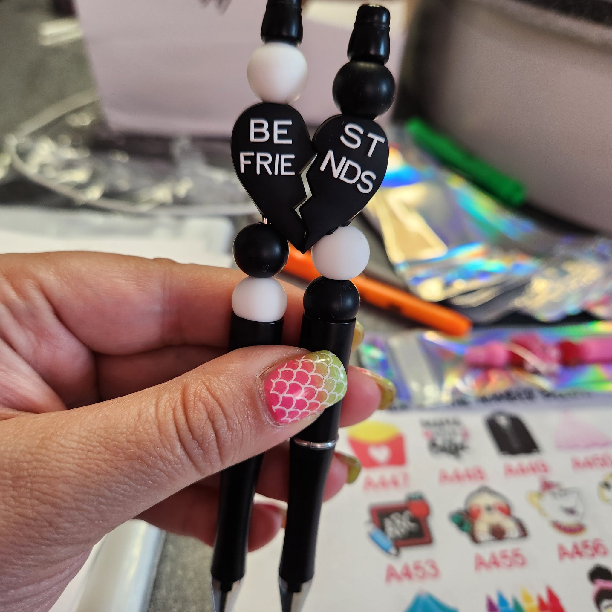 Best Friends MUST BUY 2 Silicone Beaded Pen or Keychain