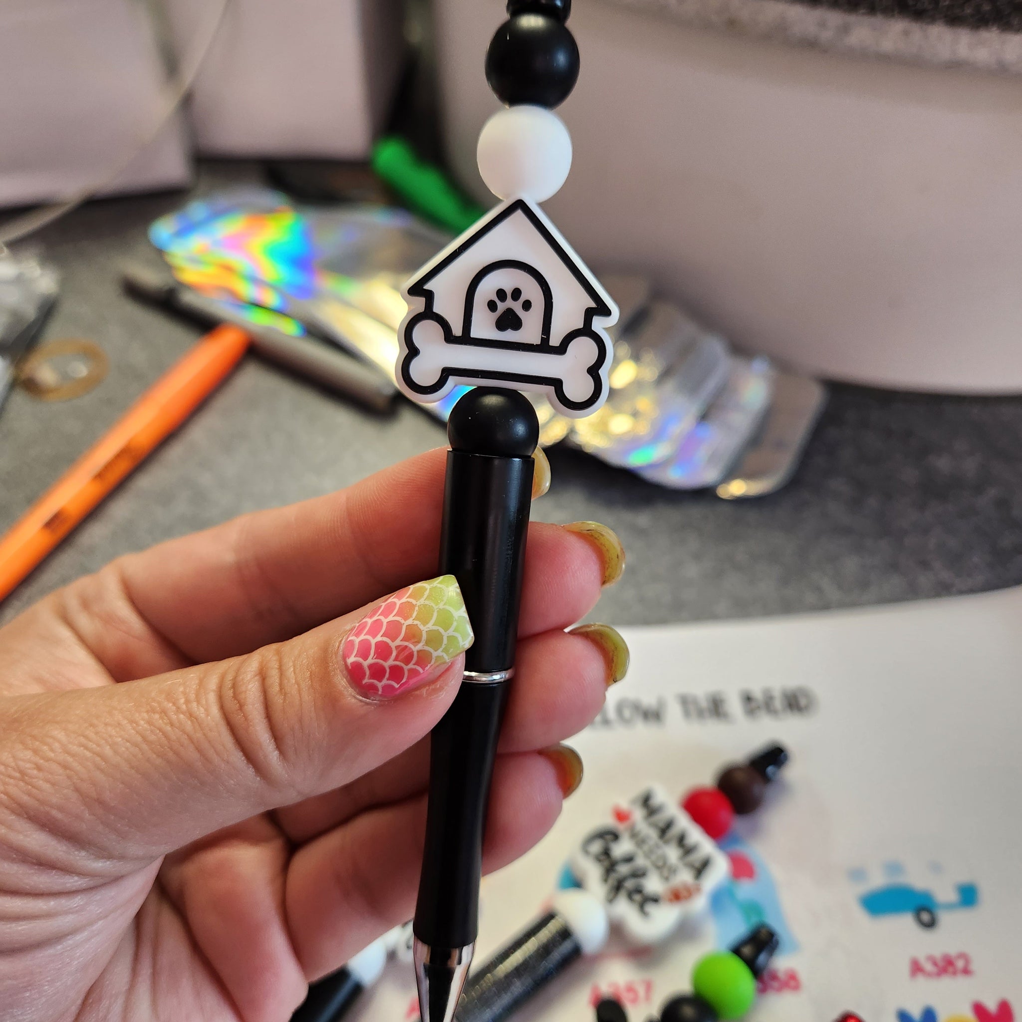 Dog House Beaded Pen or Keychain
