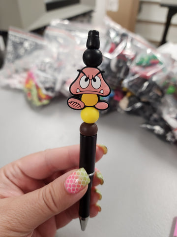 Goomba Silicone Beaded Pen or Keychain