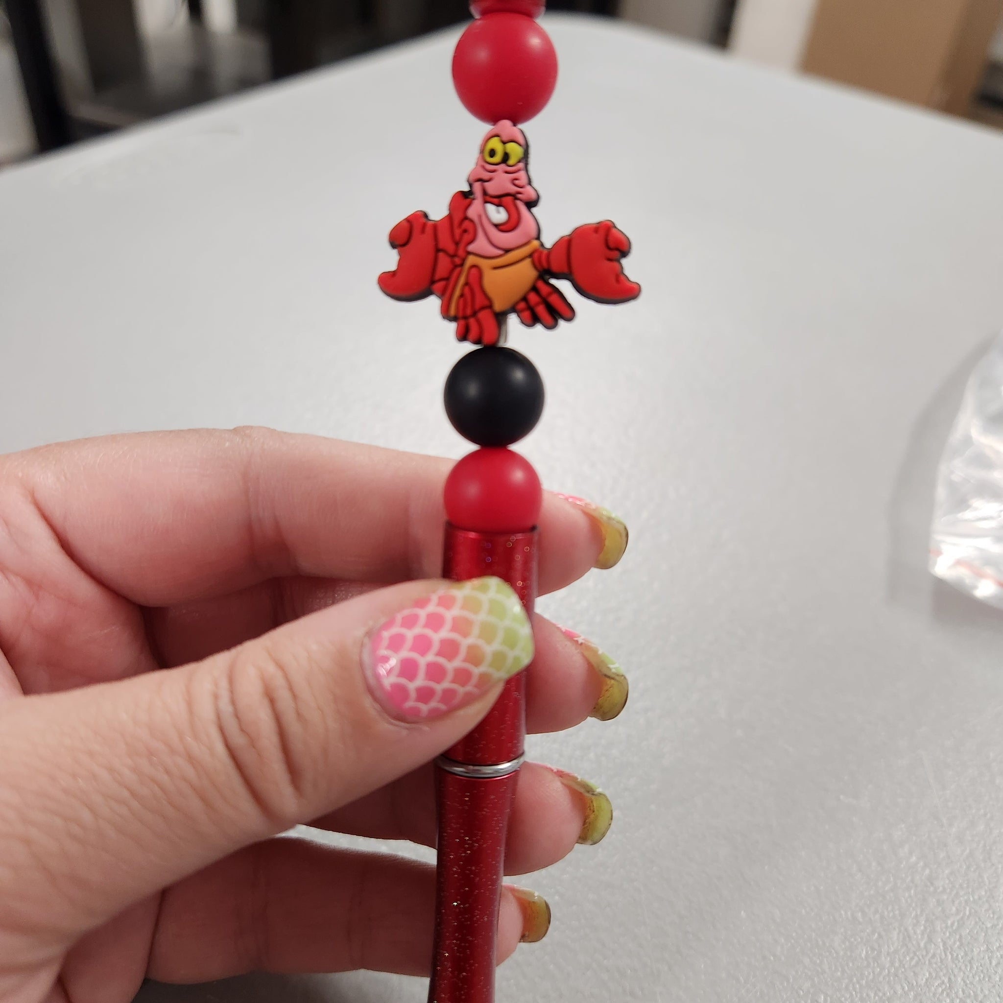 Lobster Silicone Beaded Pen or Keychain