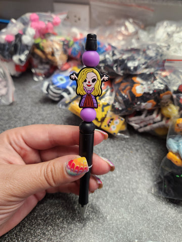 Blonde Witch Silicone Beaded Pen or Keychain