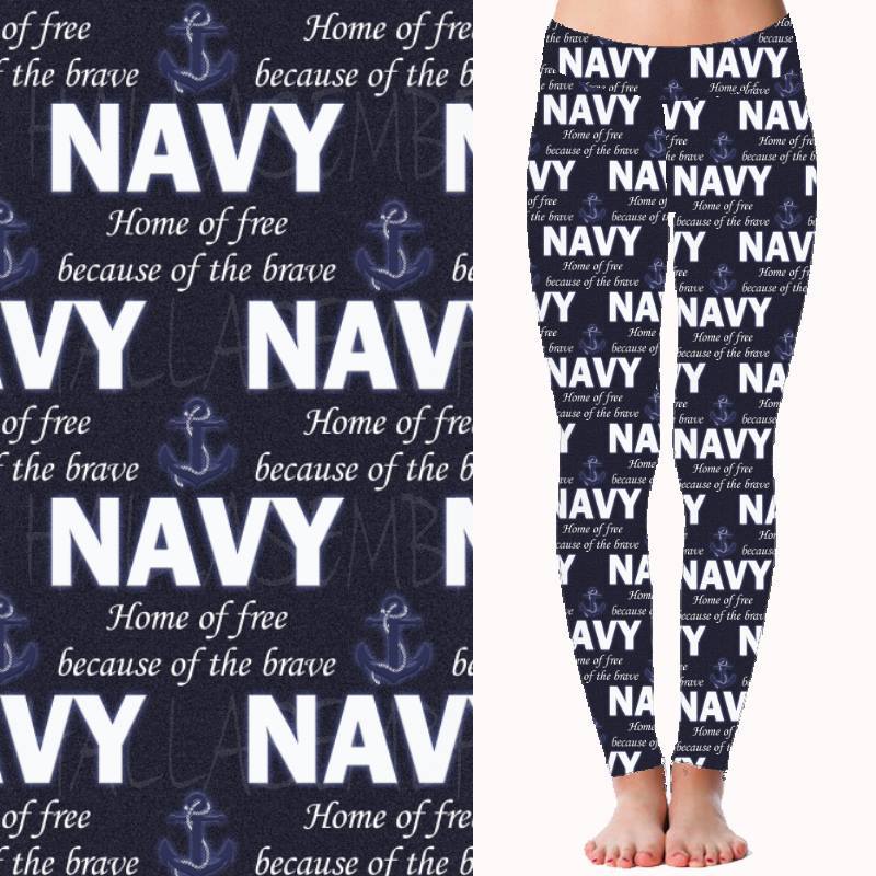 Protect & Serve - Navy Print Leggings